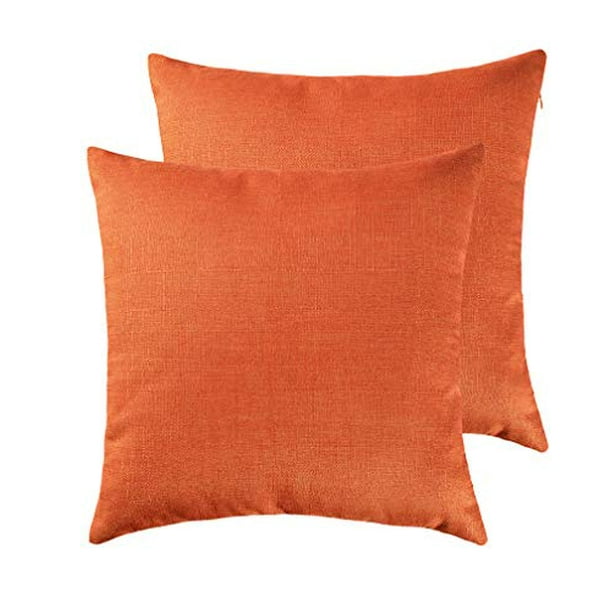 RainRoad Orange Decorative Throw Pillow Cover for Sofa Couch Bedroom Car Cotton Linen Pillow Case Cushion Cover Set of 2 Orange 18 x 18Inch 45cm x 45cm RainRoad Orange Decorative Throw Pillow Cover for Sofa Couch Bedroom Car Cotton Linen Pillow Case Cushion Cover Set of 2 Orange 18 x 18Inch 45cm x 45cm